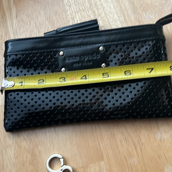 Like new Kate Spade black patten leather wristlet with removable strap - Picture 11 of 16